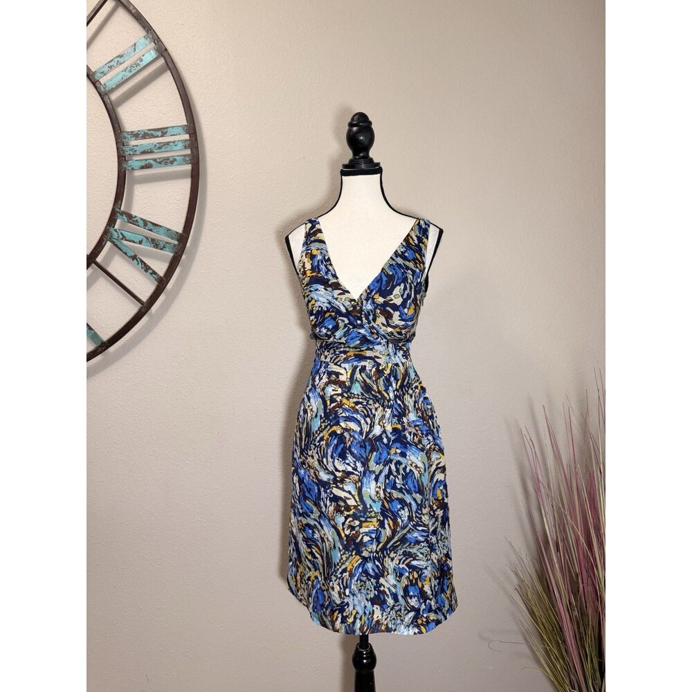 Anthropologie Moulinette Seours Dress Size 4 Silk Sleeveless  Van Gough Print